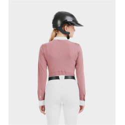 Camisa de competição Aerolight de mangas compridas Horse Pilot feminina Rosa mesa Camisa de competição Aerolight de mangas compridas Horse Pilot feminina Rosa mesa