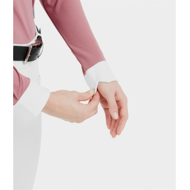 Camisa de competição Aerolight de mangas compridas Horse Pilot feminina Rosa mesa Camisa de competição Aerolight de mangas compridas Horse Pilot feminina Rosa mesa