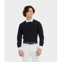 Camisa de competição Aerolight de mangas compridas Horse Pilot para homem Noite escura Preto