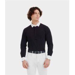 Camisa de competição Aerolight de mangas compridas Horse Pilot para homem Noite escura Preto