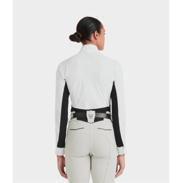 Camisa de competição Monica Horse Pilot de mangas compridas feminina Preto Camisa de competição Monica Horse Pilot de mangas compridas feminina Preto