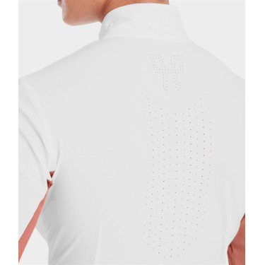 Camisa de competição Monica Horse Pilot de mangas compridas feminina Pó de tijolo Rosa