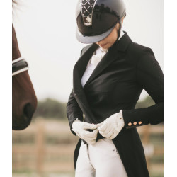 Frac longo de tela Horse Pilot feminino Preto