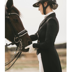 Frac longo de tela Horse Pilot feminino Preto