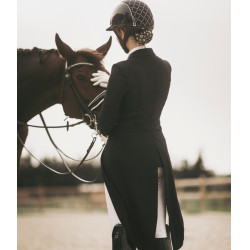 Frac longo de tela Horse Pilot feminino Preto