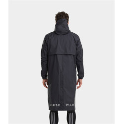Impermeável longo Raintech Horse Pilot masculino Preto