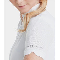 Polo Aeromesh de mangas curtas Horse Pilot feminino Branco Polo Aeromesh de mangas curtas Horse Pilot feminino Branco