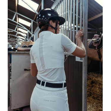 Polo Aeromesh de mangas curtas Horse Pilot feminino Polo Aeromesh de mangas curtas Horse Pilot feminino