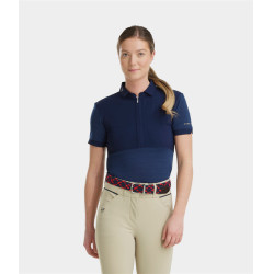 Polo Aeromesh de mangas curtas Horse Pilot feminino Marinho Azul-marinho