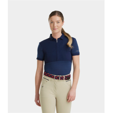 Polo Aeromesh de mangas curtas Horse Pilot feminino Marinho Azul-marinho