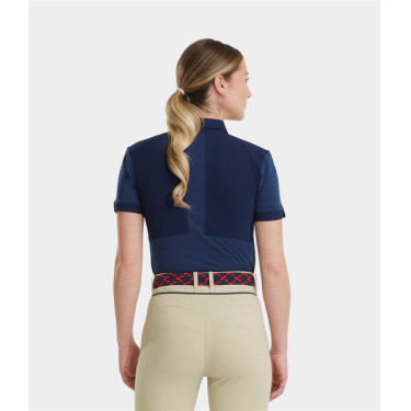 Polo Aeromesh de mangas curtas Horse Pilot feminino Marinho Azul-marinho