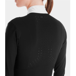 Polo de competição Monica Horse Pilot de mangas compridas para mulher Preto Polo de competição Monica Horse Pilot de mangas compridas para mulher Preto