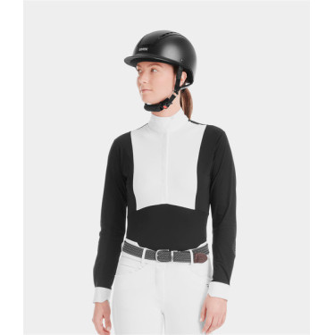 Polo de competição Monica Horse Pilot de mangas compridas para mulher Polo de competição Monica Horse Pilot de mangas compridas para mulher