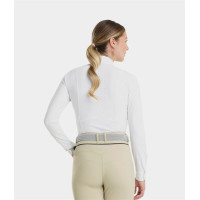 Polo de competição Monica Horse Pilot de mangas compridas para mulher Branco