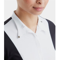 Polo de competição Monica Horse Pilot de mangas compridas para mulher Noite escura Preto Polo de competição Monica Horse Pilot de mangas compridas para mulher Noite escura Preto