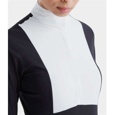 Polo de competição Monica Horse Pilot de mangas compridas para mulher Noite escura Preto Polo de competição Monica Horse Pilot de mangas compridas para mulher Noite escura Preto