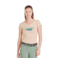 Camiseta Horse Pilot Team feminina Areia Amarelo Camiseta Horse Pilot Team feminina Areia Amarelo