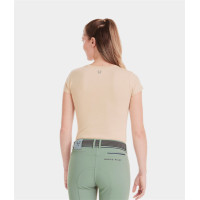 Camiseta Horse Pilot Team feminina Areia Amarelo