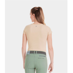 Camiseta Horse Pilot Team feminina Areia Amarelo