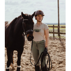 Camiseta Horse Pilot Team feminina Areia Amarelo