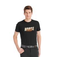 Camiseta Horse Pilot Team homem Preto