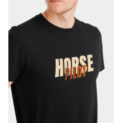 Camiseta Horse Pilot Team homem Preto Camiseta Horse Pilot Team homem Preto