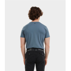 Camiseta Horse Pilot Team homem Índigo vintage Azul