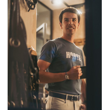 Camiseta Horse Pilot Team homem Índigo vintage Camiseta Horse Pilot Team homem Índigo vintage