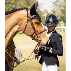 Casaco de competição Aeromade Horse Pilot feminino Logo preto prata Casaco de competição Aeromade Horse Pilot feminino Logo preto prata