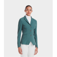 Casaco de competição Aeromade Horse Pilot feminino Logotipo verde bálsamo prateado