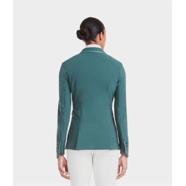 Casaco de competição Aeromade Horse Pilot feminino Logotipo verde bálsamo prateado