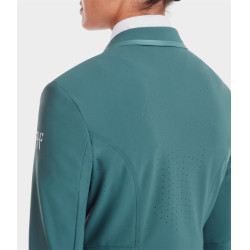 Casaco de competição Aeromade Horse Pilot feminino Logotipo verde bálsamo prateado