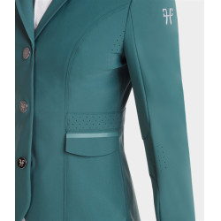 Casaco de competição Aeromade Horse Pilot feminino Logotipo verde bálsamo prateado