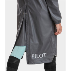 Casaco impermeável longo Raintech Horse Pilot feminino Ferro Cinzento