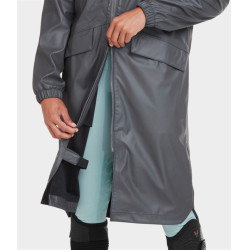 Casaco impermeável longo Raintech Horse Pilot feminino Ferro Cinzento