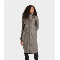 Casaco impermeável longo Raintech Horse Pilot feminino Café escuro