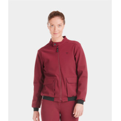 Casaco Teddy Horse Pilot feminino Vermelho escuro