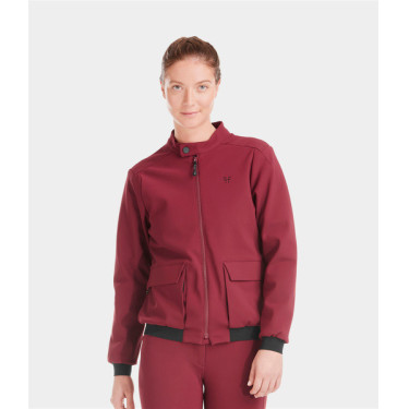 Casaco Teddy Horse Pilot feminino Vermelho escuro