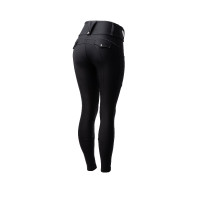 Calça de equitação B Vertigo híbrida de compressão Chiara feminina Beleza negra Preto