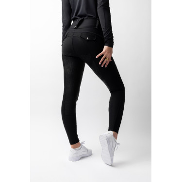 Calça de equitação B Vertigo híbrida de compressão Chiara feminina Beleza negra Preto