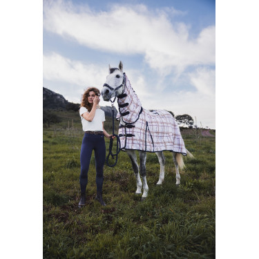 Capa anti-moscas Horze Defender Estampa xadrez Multicolor Capa anti-moscas Horze Defender Estampa xadrez Multicolor