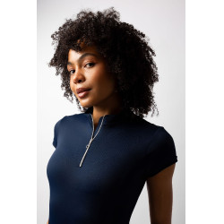 Camisa de treino Horze Mina feminina Abertura Azul-marinho