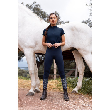 Camisa de treino Horze Mina feminina Abertura Azul-marinho