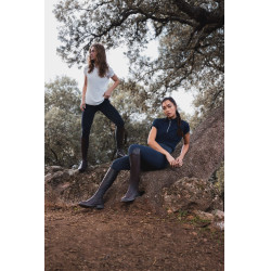 Camisa de treino Horze Mina feminina Abertura Azul-marinho