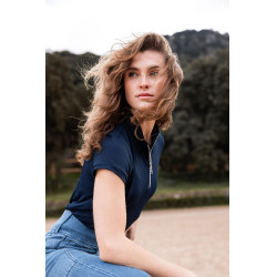 Camisa de treino Horze Mina feminina Abertura Azul-marinho