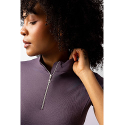 Camisa de treino Horze Mina feminina Ameixa preta