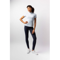 Camiseta de treino infantil Horze Joie de mangas curtas Cinza alvorada azul Cinzento