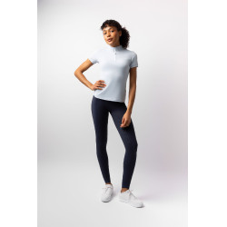 Camiseta de treino infantil Horze Joie de mangas curtas Cinza alvorada azul Cinzento