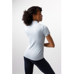 Camiseta de treino infantil Horze Joie de mangas curtas Cinza alvorada azul Cinzento