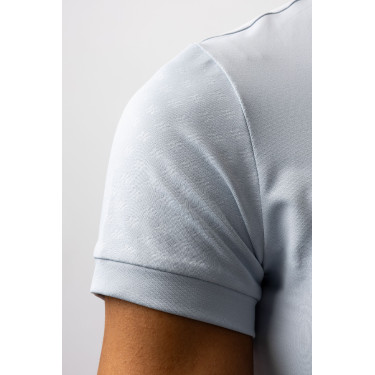 Camiseta de treino infantil Horze Joie de mangas curtas Cinza alvorada azul Cinzento